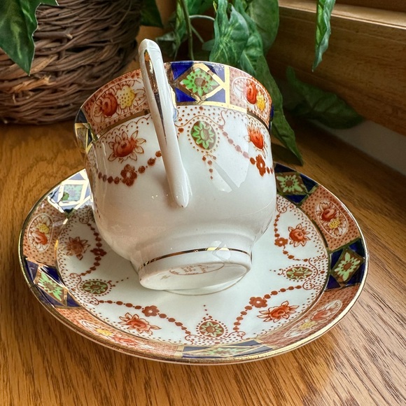 VTG Colclough Bone China England Footed Cup & Saucer 3775 Imari Style 1930’s - Picture 9 of 11